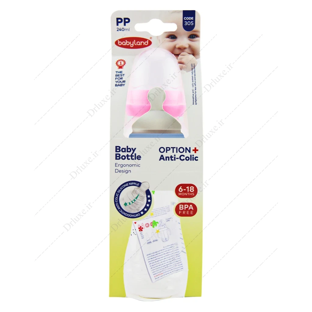 شیشه شیر ارتودنسی 18-6 کد 305 بی بی لند 240 میلی لیتر
